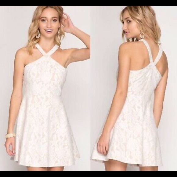 NWT She + Sky Lace Halter Dress - Picture 5 of 5